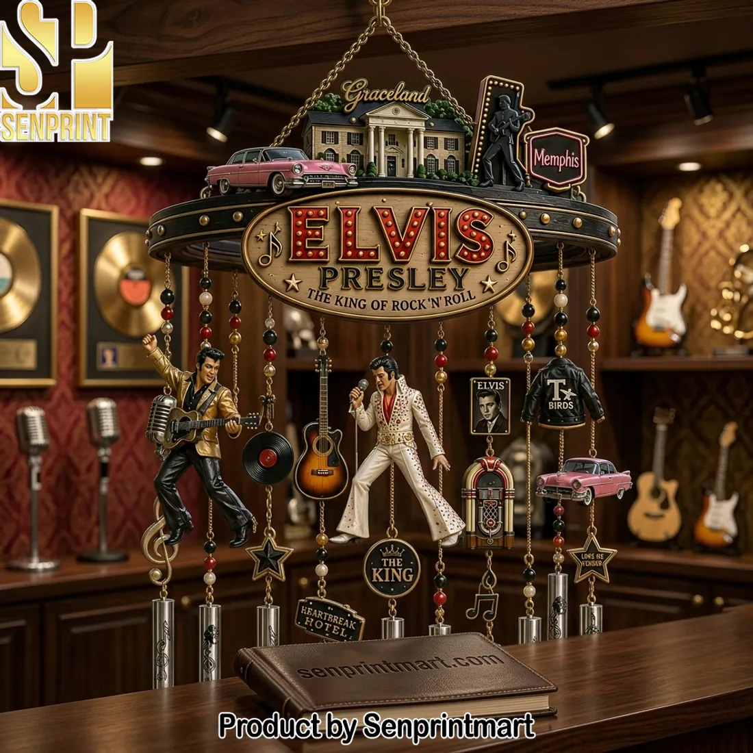 Elvis Presley The King Of Rock ‘N’ Roll Graceland Wind Chime