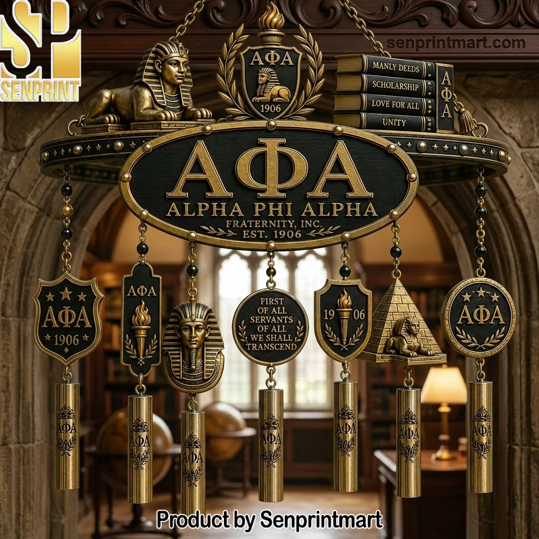 Alpha Phi Alpha Fraternity Inc. 1906 Premium Egyptian Wind Chime