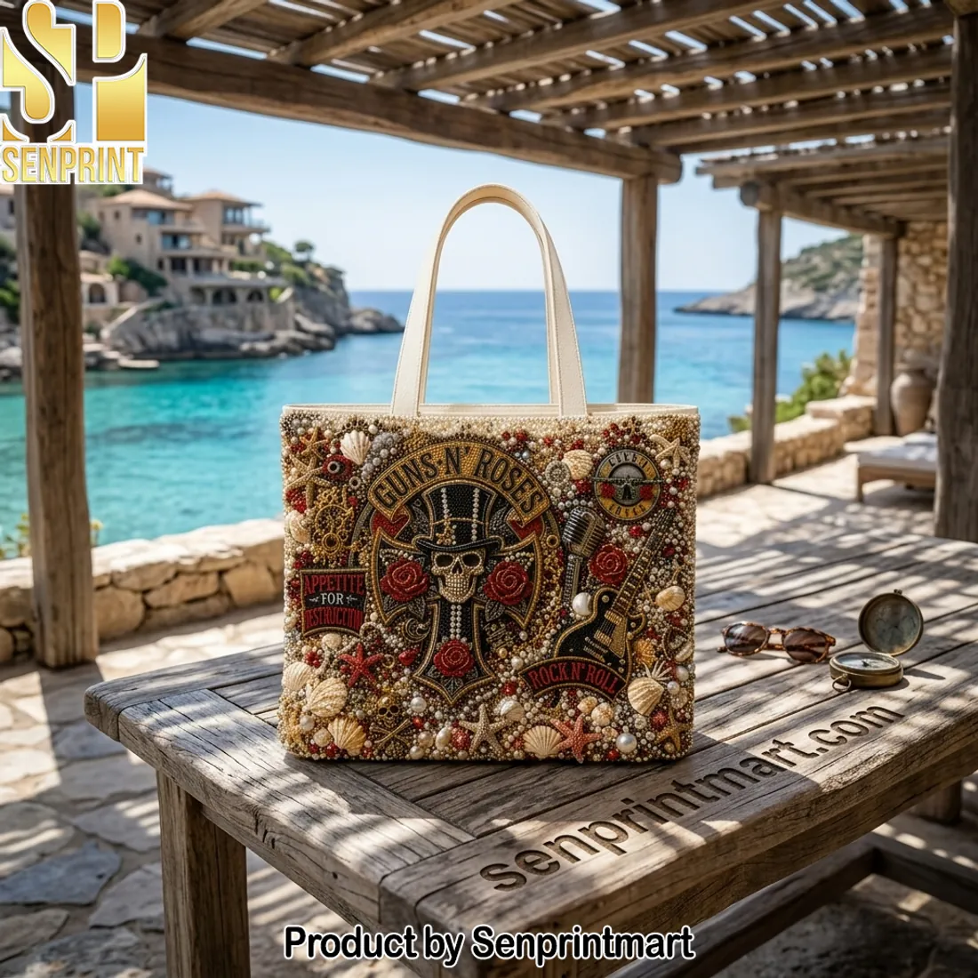 Guns N’ Roses Appetite for Destruction Embellished Tote Bag