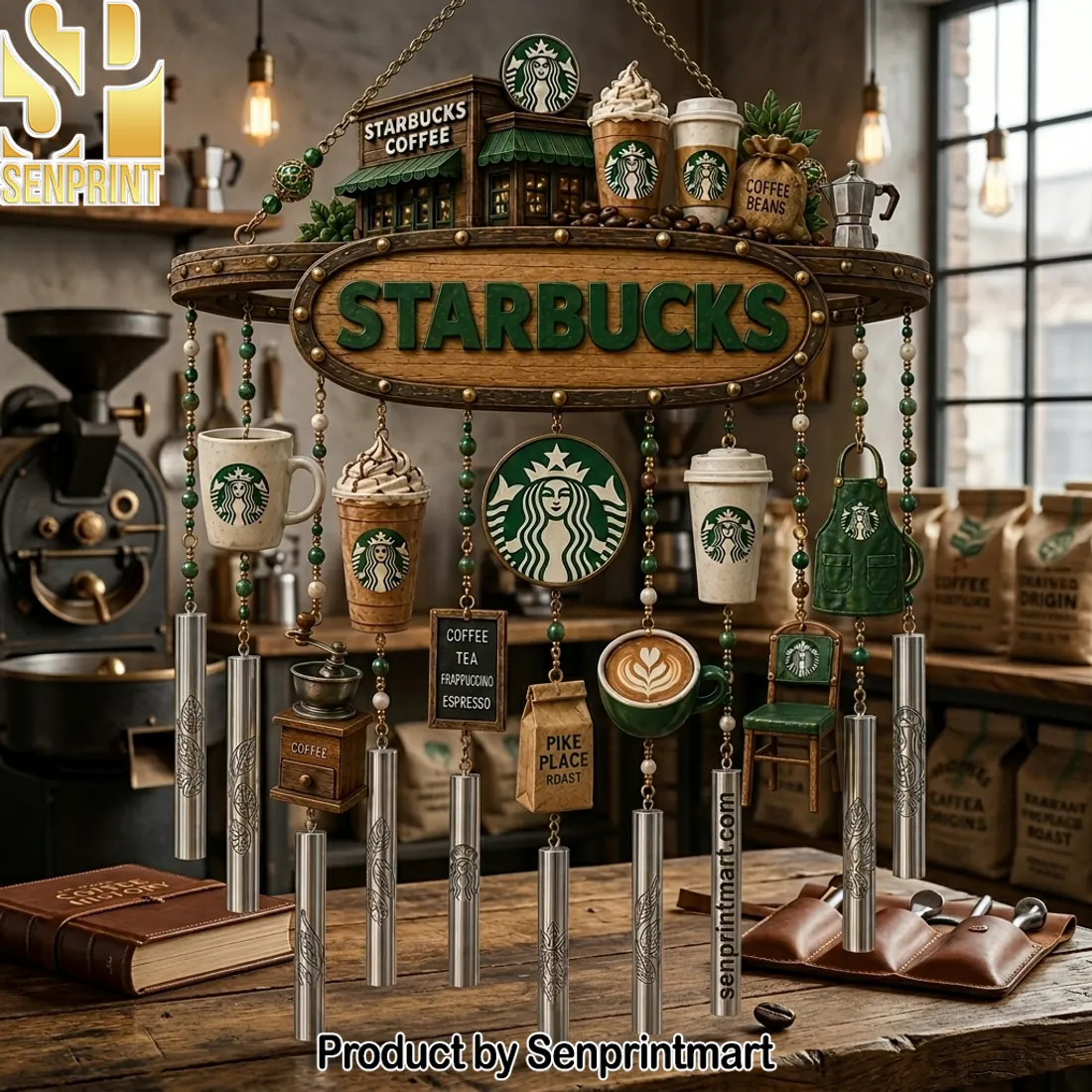 Starbucks Coffee Shop Premium Hanging Wind Chime
