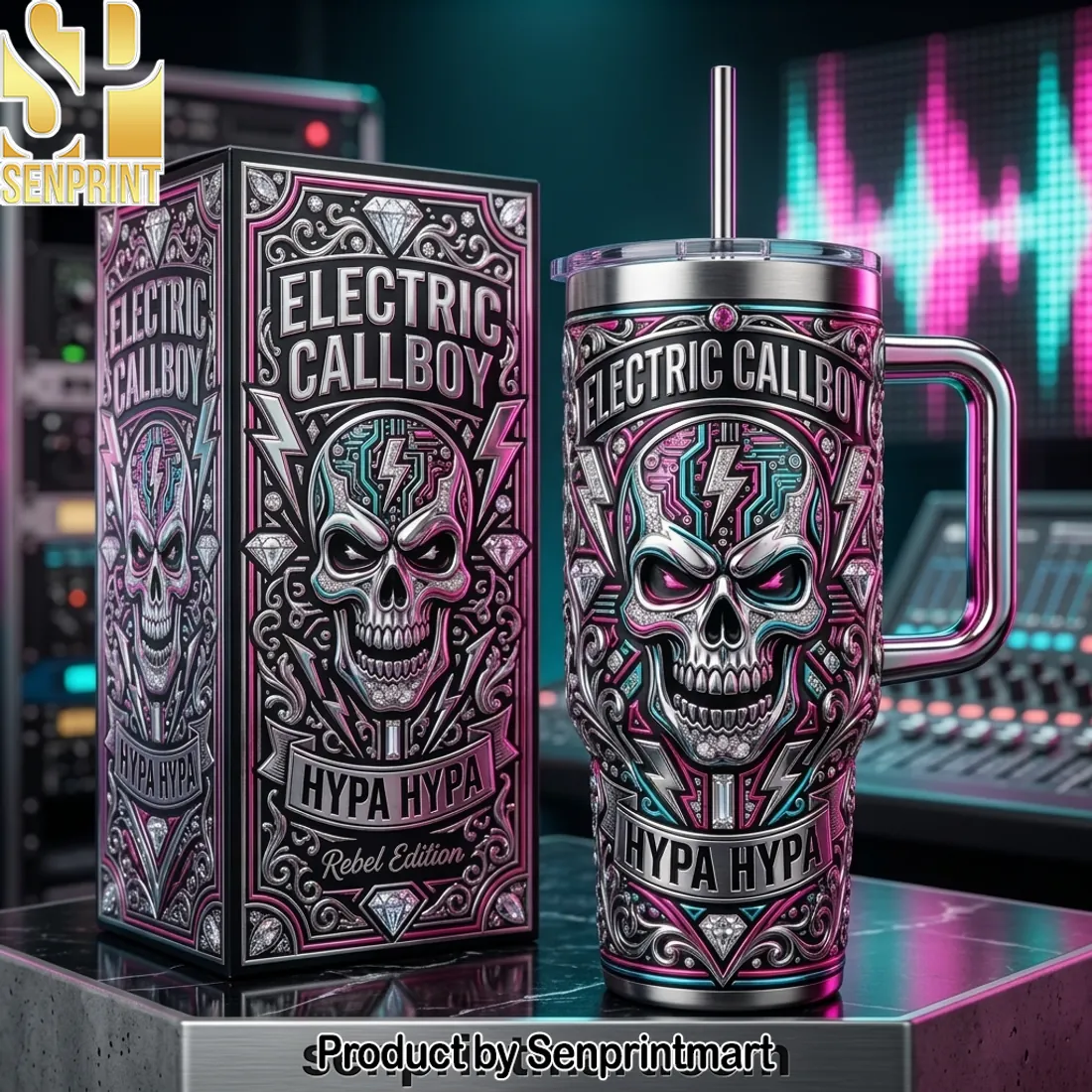 Electric Callboy HYPA HYPA Rebel Edition Metallic Skull 40oz Tumbler