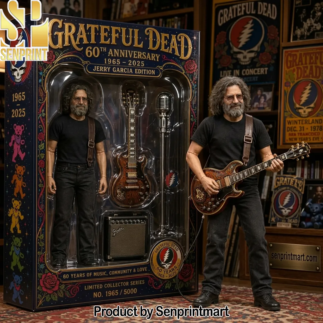 Grateful Dead Jerry Garcia 60th Anniversary Limited Collector Action Figure