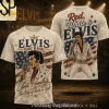 Elvis Presley Patriotic American Flag Vintage King of Rock and Roll 3D All Over Print T-Shirt