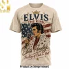 Elvis Presley Patriotic American Flag Vintage King of Rock and Roll 3D All Over Print T-Shirt