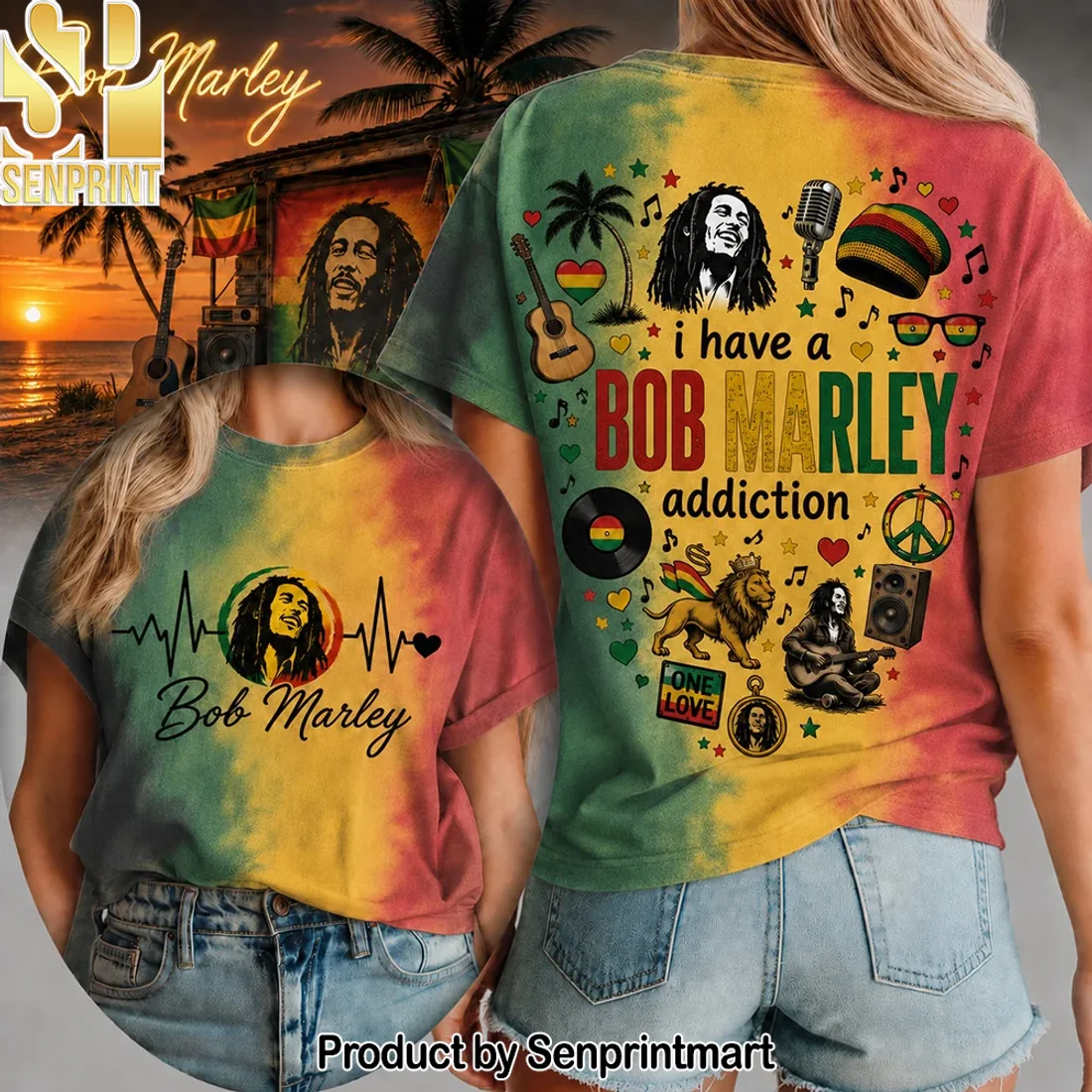 Bob Marley Heartbeat Reggae Rasta One Love Graphic T-Shirt Bob Marley Heartbeat Reggae Rasta One Love Graphic T-Shirt
