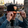 Chicago Bears NFL Slime Drip Embroidered Black and Orange Snapback Hat