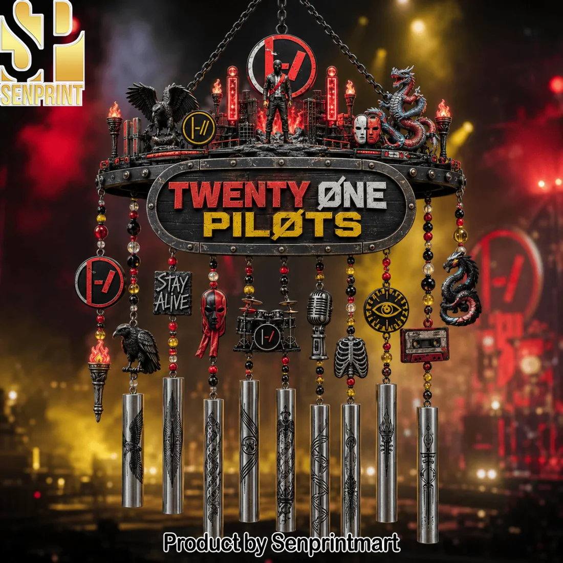 Twenty One Pilots Clancy Era Stay Alive Metal Rock Band Collectible Outdoor Garden Wind Chime