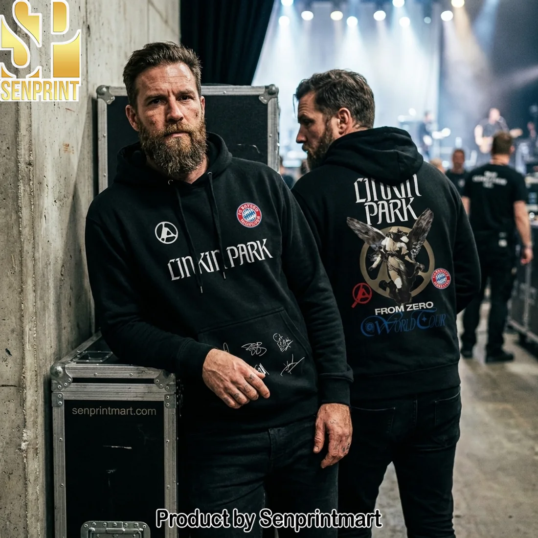 Linkin Park x FC Bayern Munich From Zero World Tour Limited Edition Signature Black Pullover Hoodie Linkin Park x FC Bayern Munich From Zero World Tour Limited Edition Signature Black Pullover Hoodie