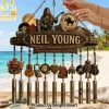Neil Young Crazy Horse Tribute Vintage Rustic Metal Outdoor Garden Decor Wind Chime