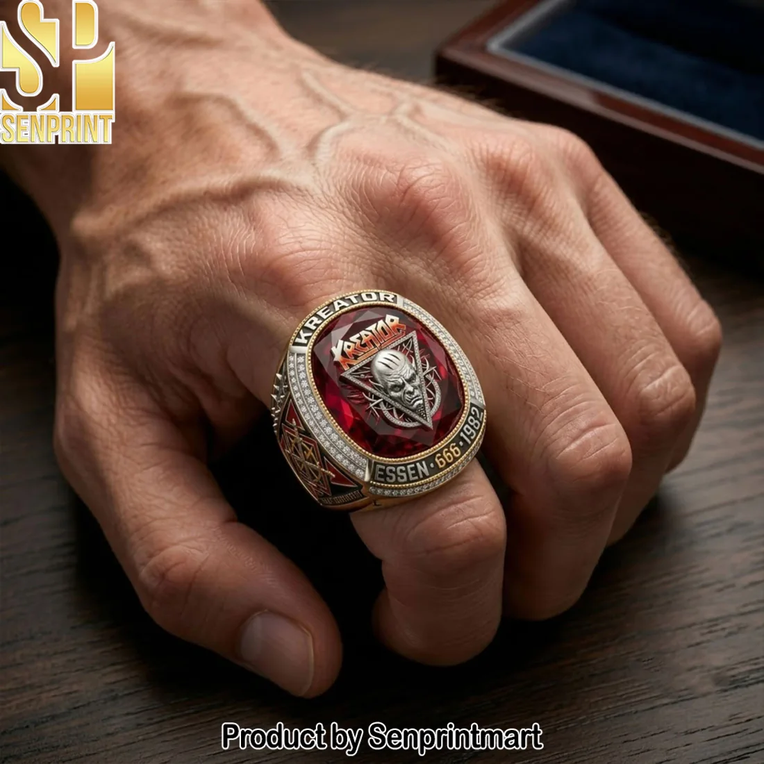 Kreator Violent Revolution Essen 1982 Heavy Metal Band Commemorative Championship Style Ring Kreator Violent Revolution Essen 1982 Heavy Metal Band Commemorative Championship Style Ring