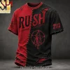 Rush 2112 Starman Rock Band Distressed Split Red and Black Vintage Grunge T-Shirt