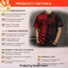 Rush 2112 Starman Rock Band Distressed Split Red and Black Vintage Grunge T-Shirt