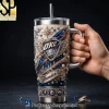 Oklahoma City Thunder OKC Basketball Fan Gift Luxury 3D Embossed Style Premium 40oz Tumbler with Handle