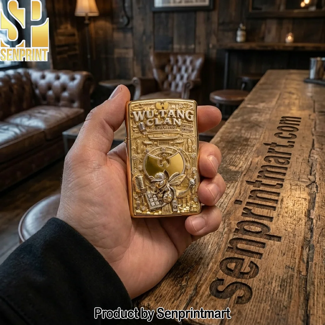 Wu-Tang Clan 36 Chambers Gold 3D Embossed Shaolin Hip Hop Collectible Windproof Lighter Wu-Tang Clan 36 Chambers Gold 3D Embossed Shaolin Hip Hop Collectible Windproof Lighter