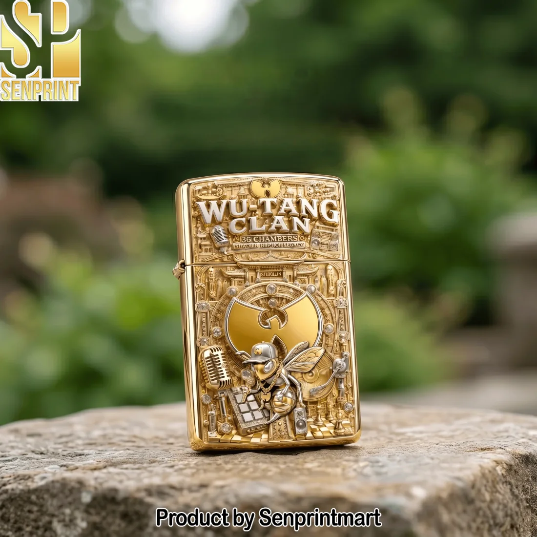Wu-Tang Clan 36 Chambers Gold 3D Embossed Shaolin Hip Hop Collectible Windproof Lighter Wu-Tang Clan 36 Chambers Gold 3D Embossed Shaolin Hip Hop Collectible Windproof Lighter