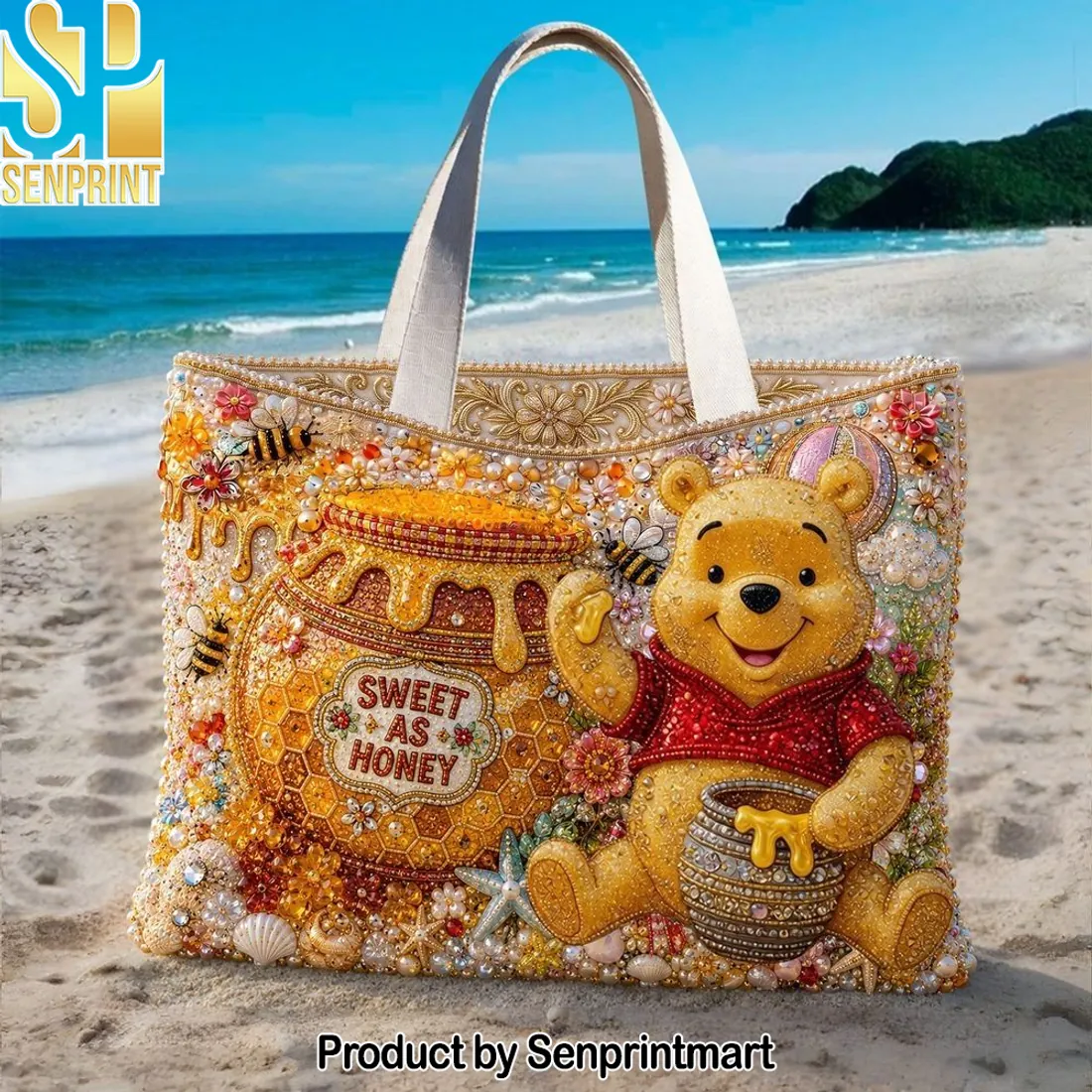 Winnie the Pooh “Sweet as Honey” Embellished Luxury Tote Bag