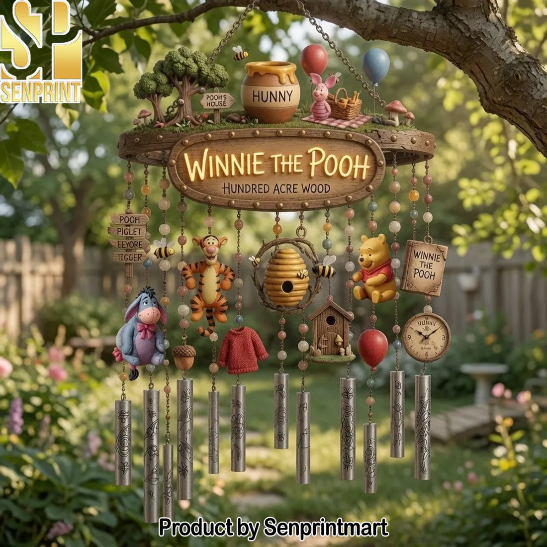 Winnie the Pooh Hundred Acre Wood 3D Character Wind Chime