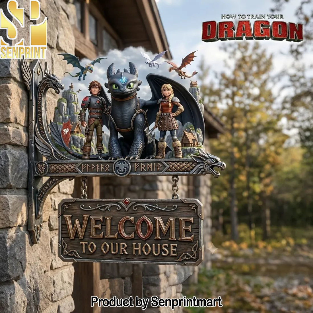 How to Train Your Dragon “Welcome to Our House” 3D Wall Sign