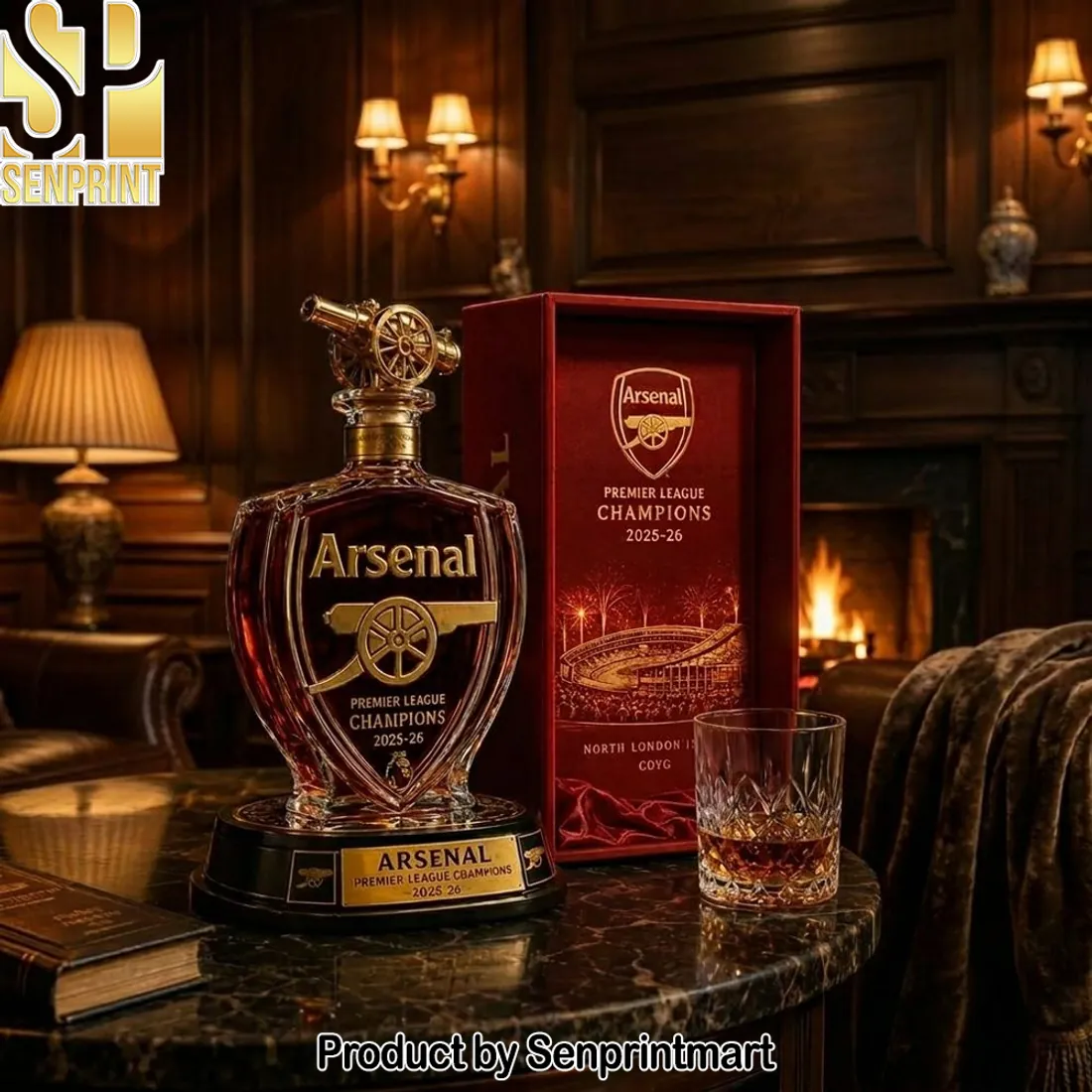 Arsenal Premier League Champions 2025-26 Commemorative Whiskey Decanter