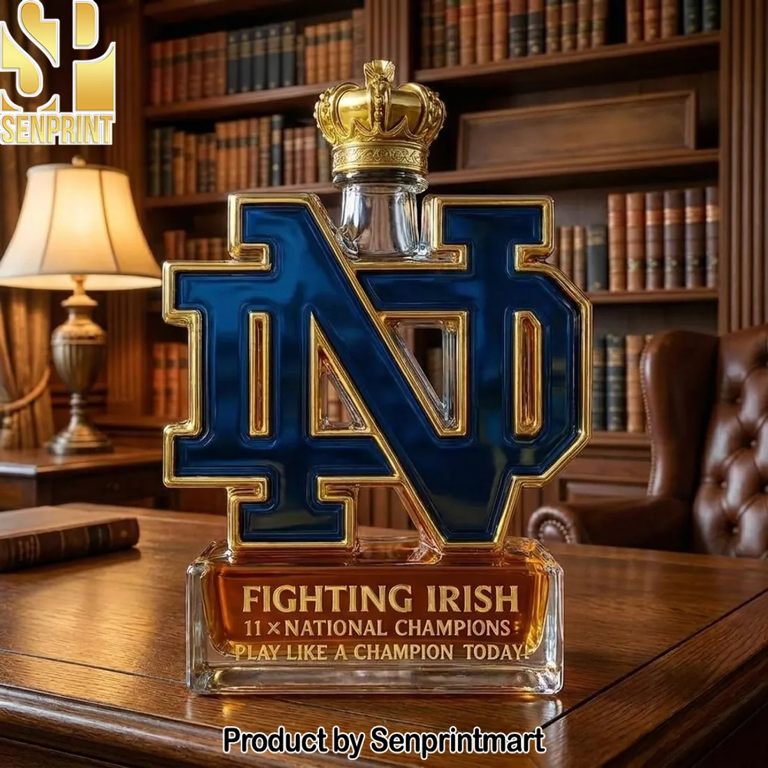 Notre Dame Fighting Irish Play Like A Champion Today Premium Whiskey Decanter