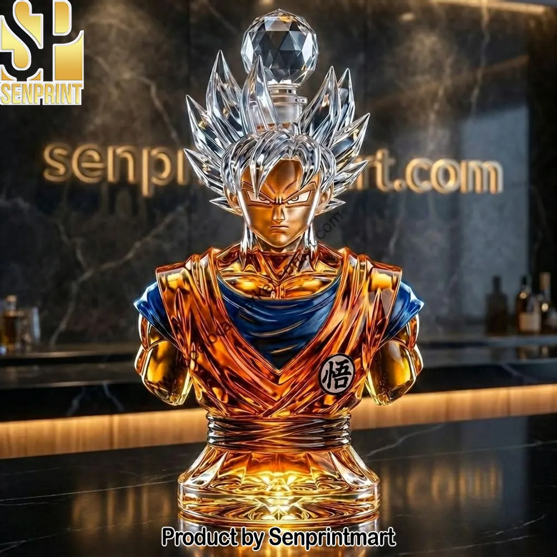 Dragon Ball Z Son Goku 40th Anniversary Crystal Decanter Bottle