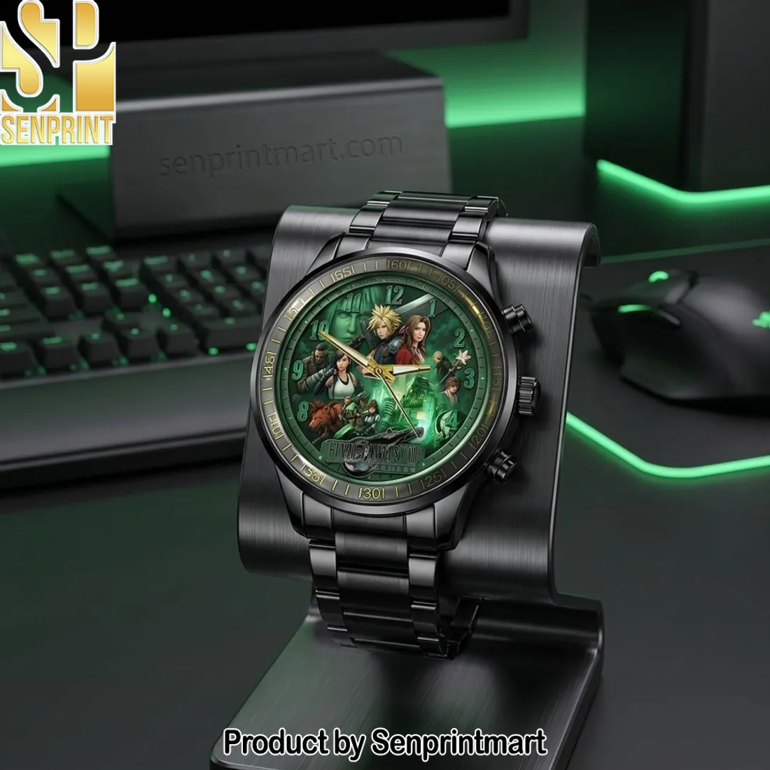 Final Fantasy VII Remake Black Stainless Steel Character Art Watch