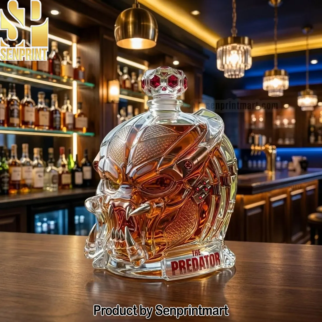 The Predator 3D Sculpted Sci-Fi Movie Whiskey Bottle