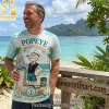 Popeye the Sailor Seavacation Funny Retro Cartoon Tropical Beach Graphic T-Shirt