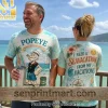 Popeye the Sailor Seavacation Funny Retro Cartoon Tropical Beach Graphic T-Shirt