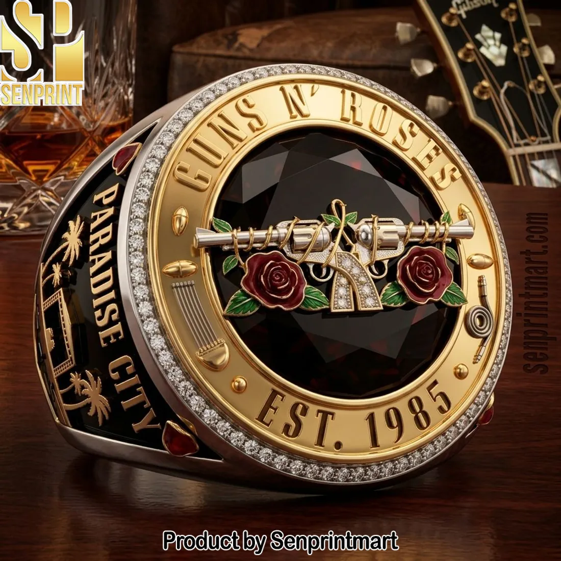 Guns N’ Roses Est 1985 Commemorative Premium Two Tone Ring