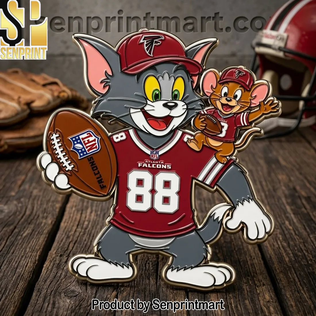 Atlanta Falcons Tom and Jerry Cartoon Collectible Enamel Pin