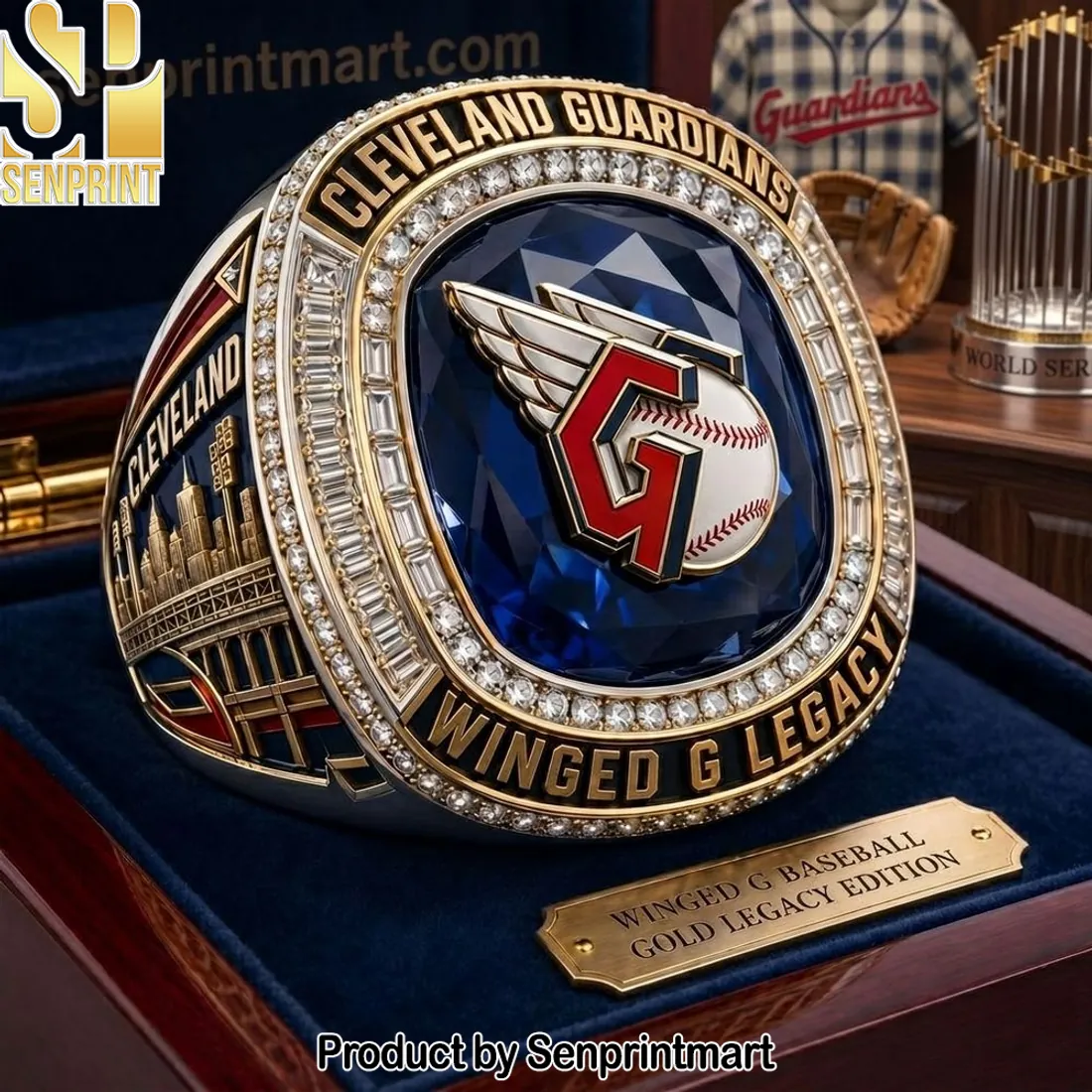 Cleveland Guardians Winged G Legacy Gold Edition Championship Ring