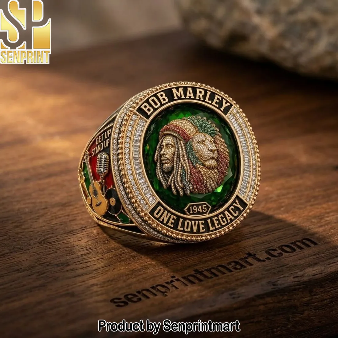 Bob Marley One Love Legacy Commemorative Gold Plated Tribute Ring
