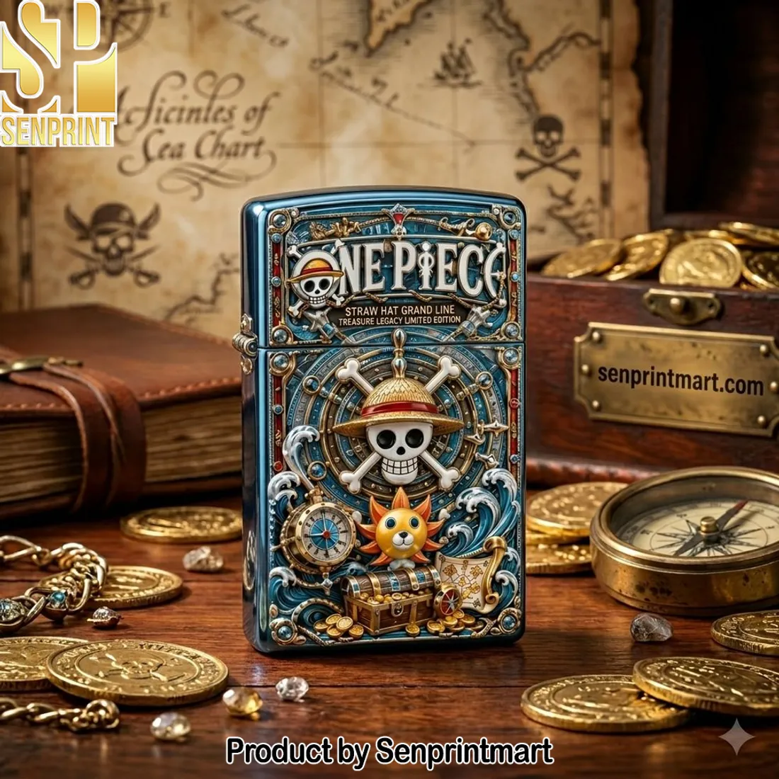 One Piece Straw Hat Grand Line Treasure Legacy Zippo Lighter