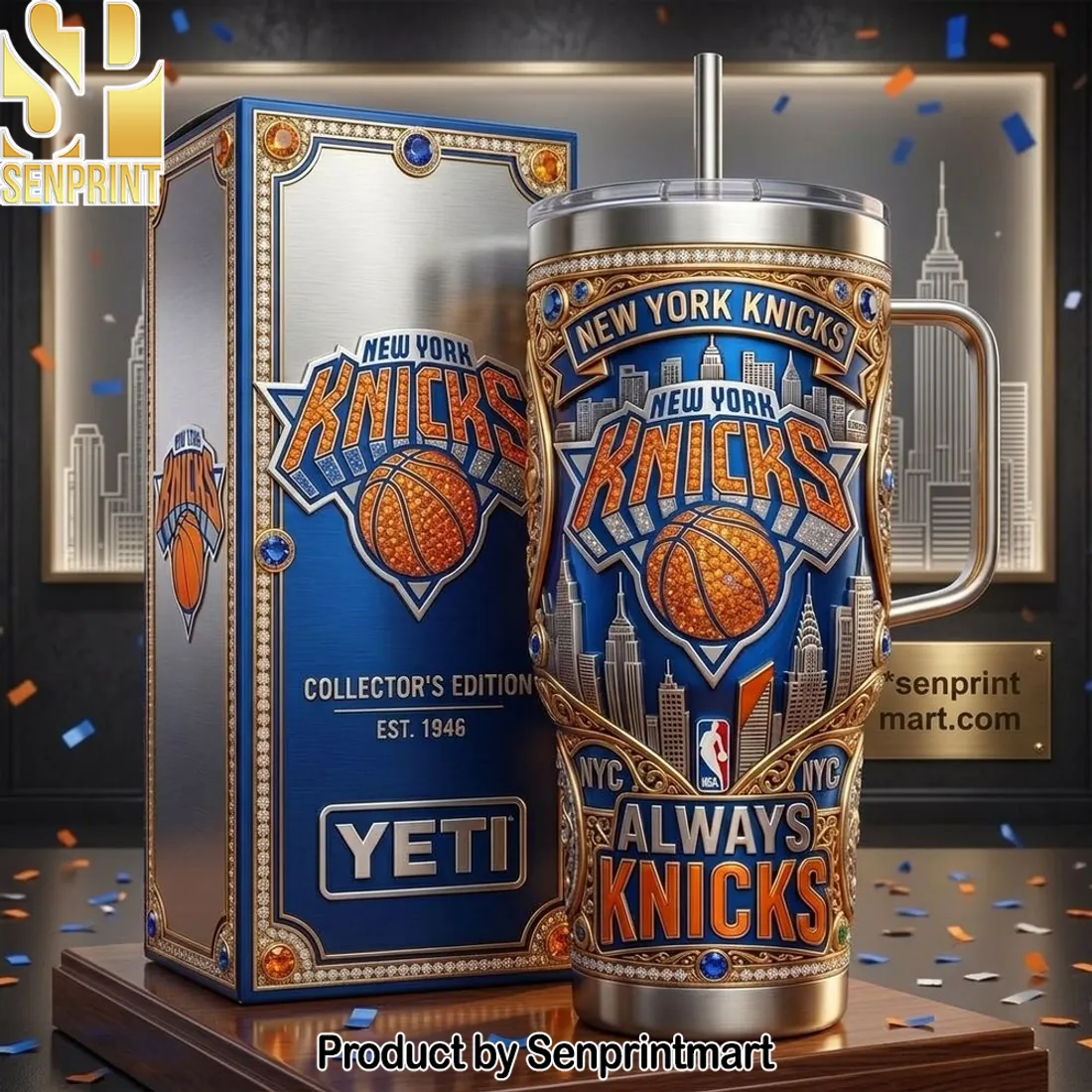 New York Knicks Collector’s Edition 3D Embossed 40oz Tumbler with Handle