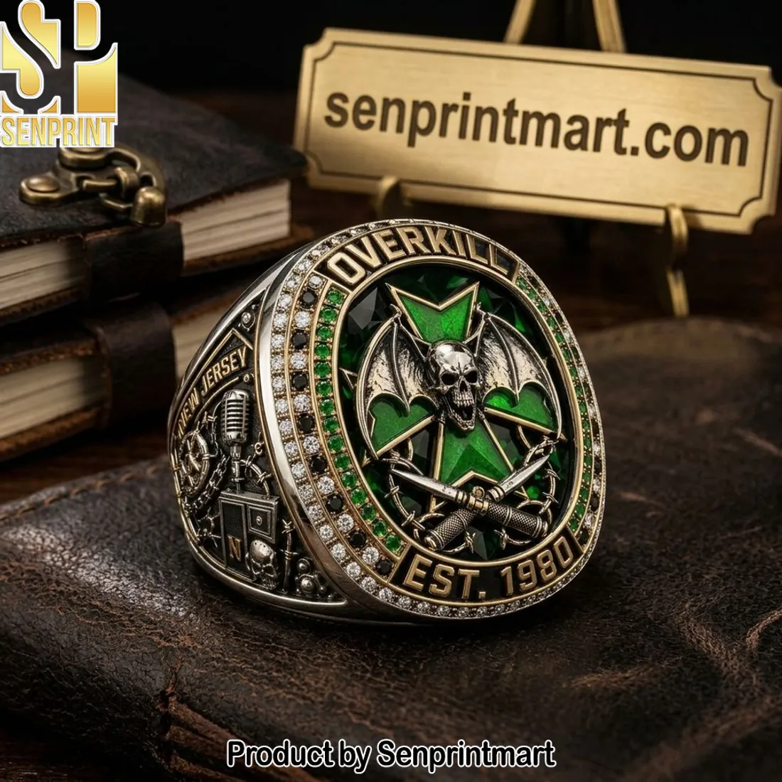 Overkill Est 1980 New Jersey Thrash Metal Skull Commemorative Ring