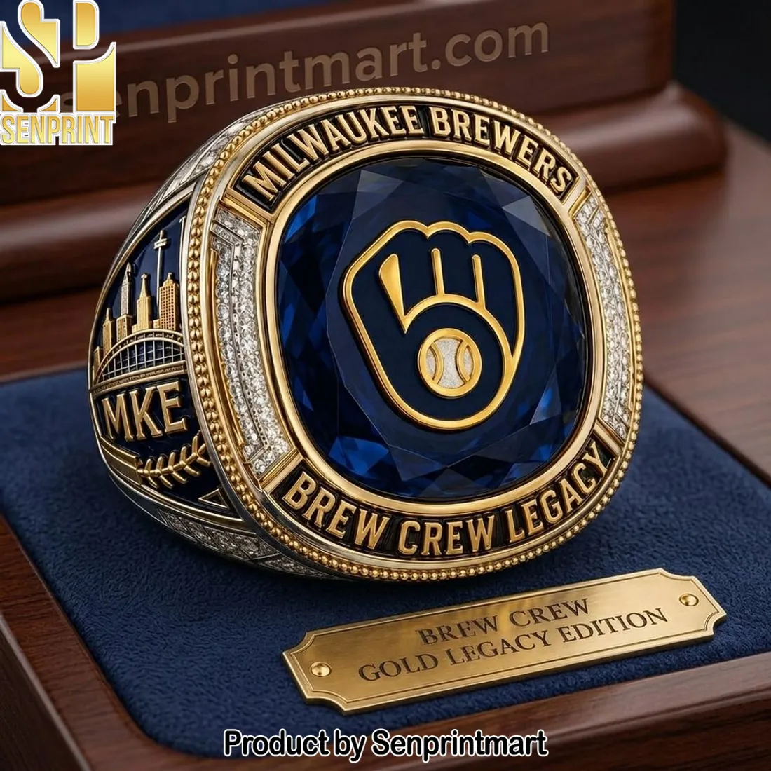 Milwaukee Brewers Brew Crew Legacy Premium Gold Ring