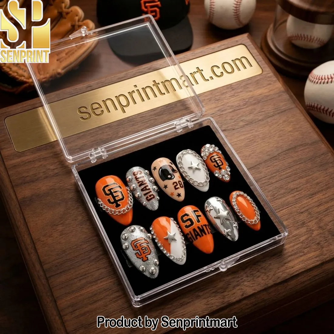 San Francisco Giants Game Day 3D Luxury Handmade Press On Nails