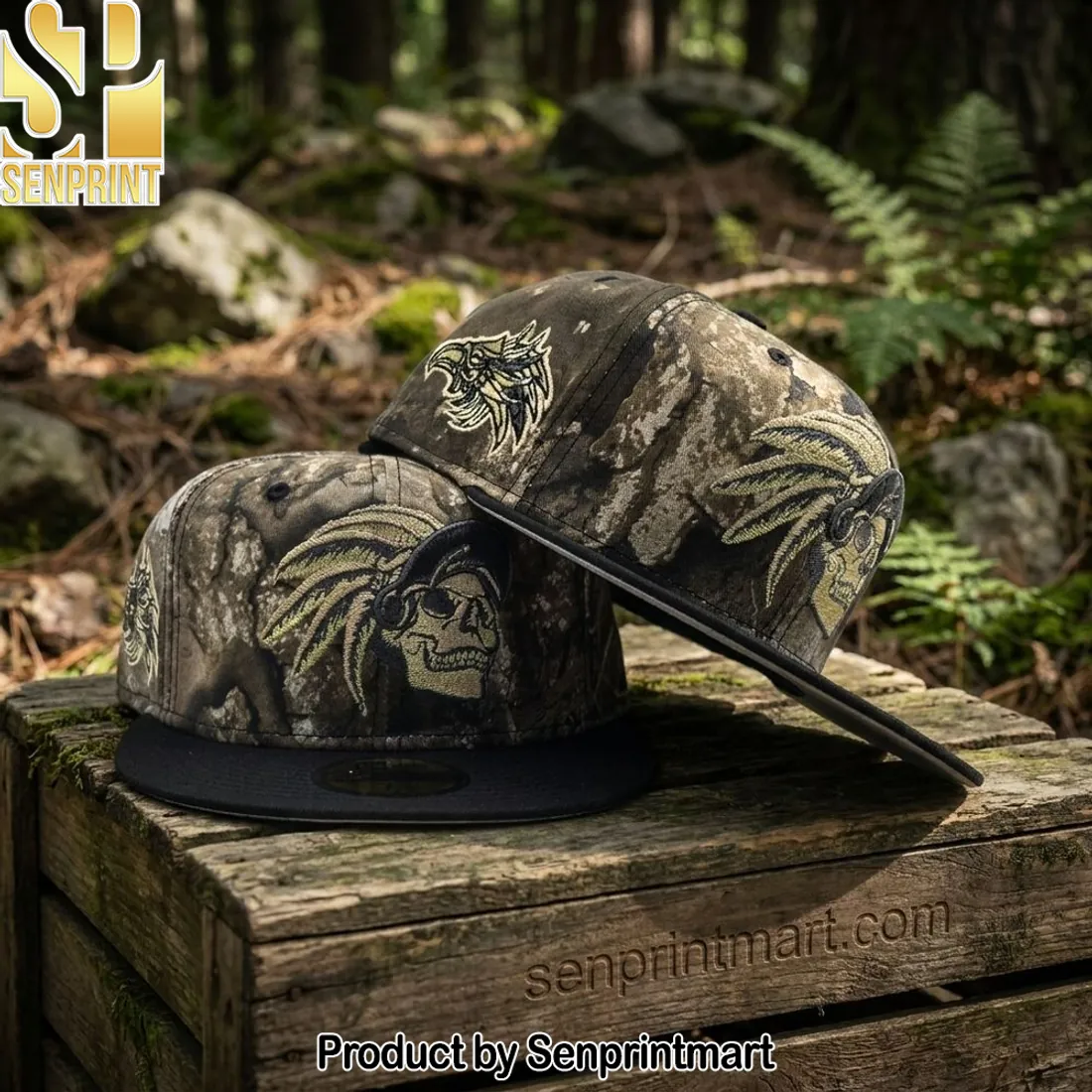 Aztec Skull Warrior Real Tree Camo New Era 59Fifty Fitted Hat