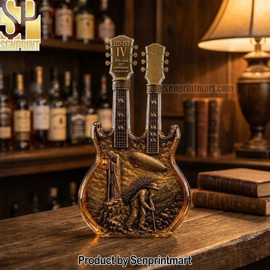 Led Zeppelin IV 55th Anniversary The Hermit Guitar Whisky Decanter