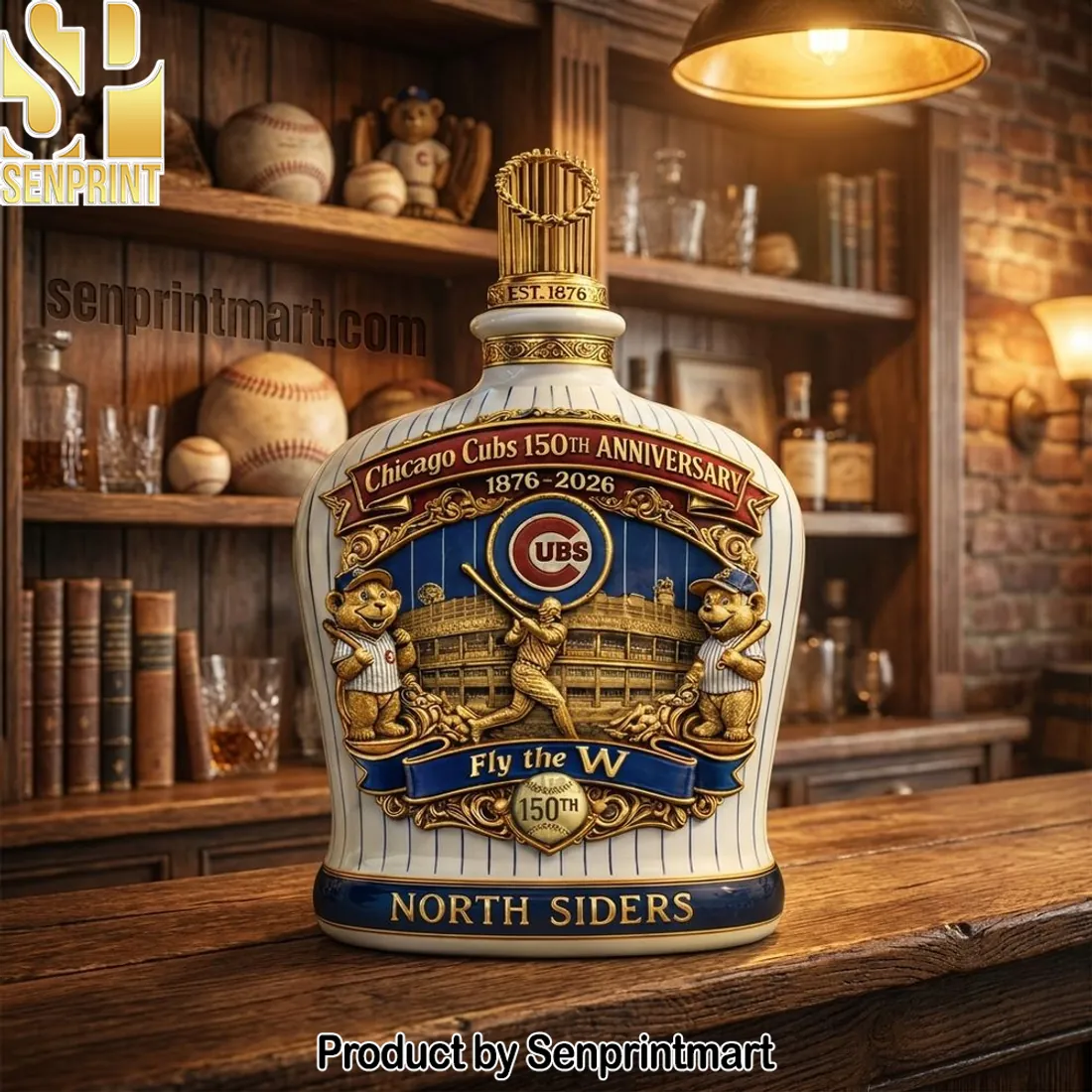Chicago Cubs 150th Anniversary 1876-2026 Premium Decanter