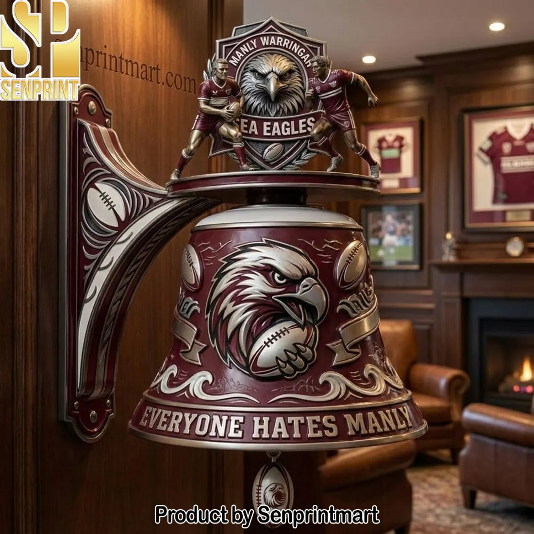 Manly Warringah Sea Eagles 3D Premium “Everyone Hates Manly” Wall Bell