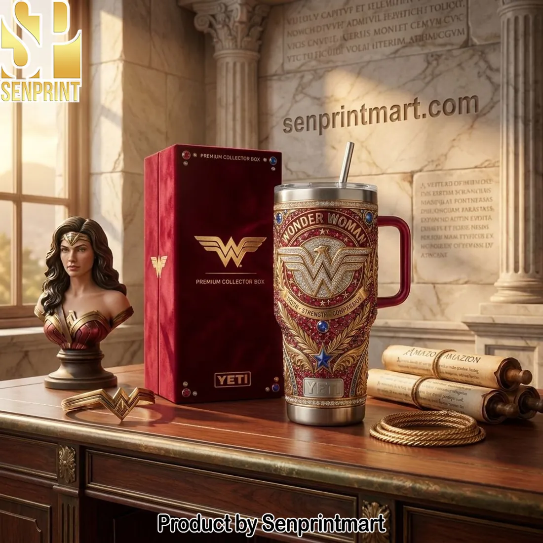 Wonder Woman Premium Collector’s 40oz Insulated Tumbler with Handle