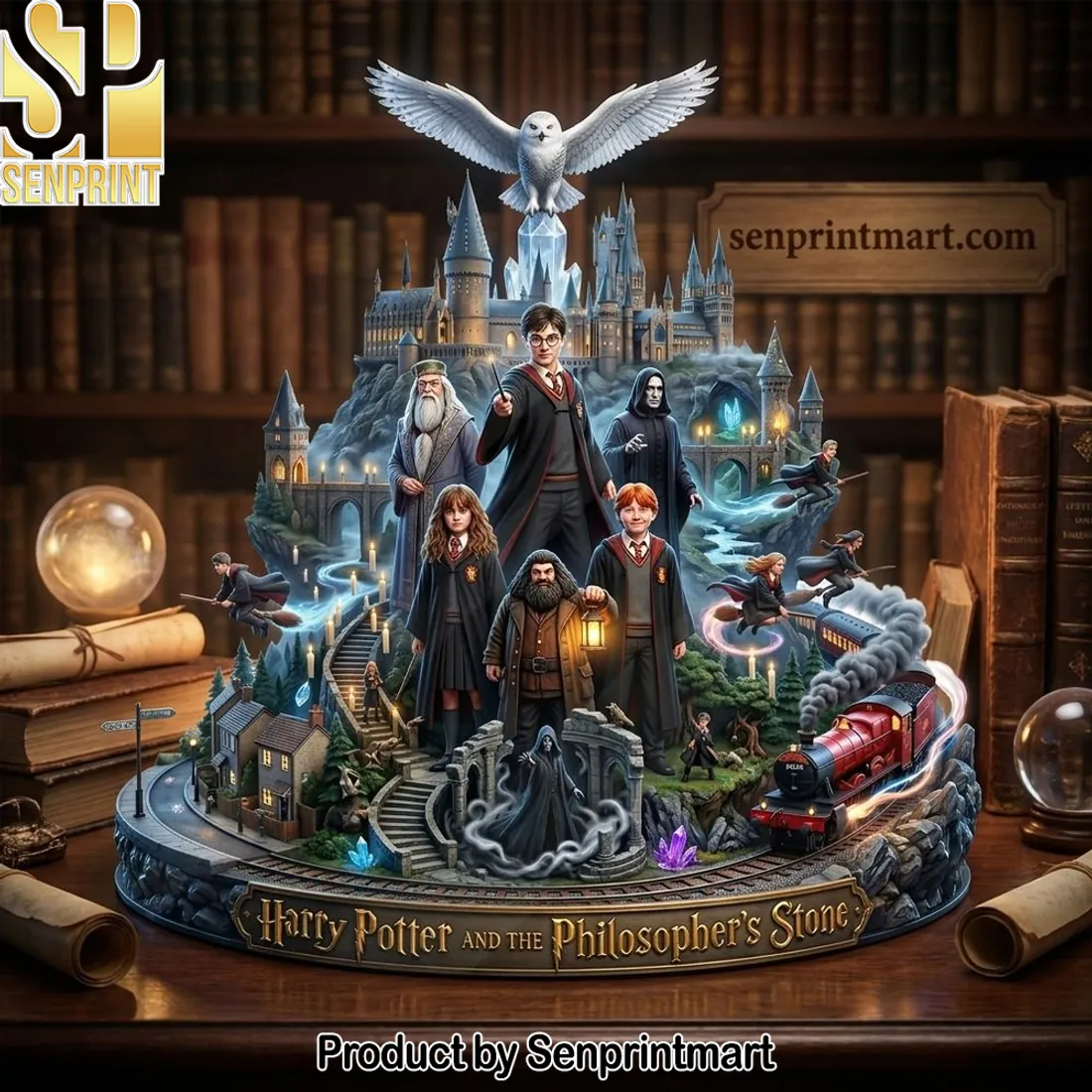 Harry Potter Philosopher’s Stone 3D Diorama Custom Acrylic Plaque