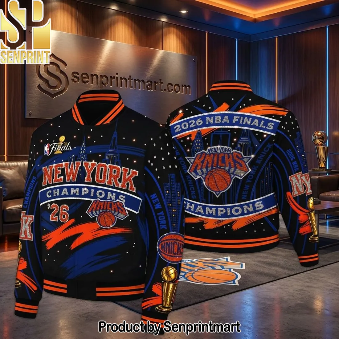 New York Knicks 2026 NBA Finals Champions Commemorative Varsity Jacket