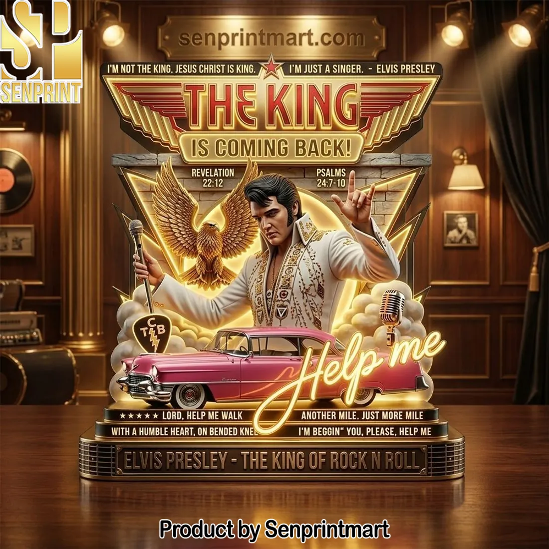 Elvis Presley The King Is Coming Back LED Acrylic Light Box
