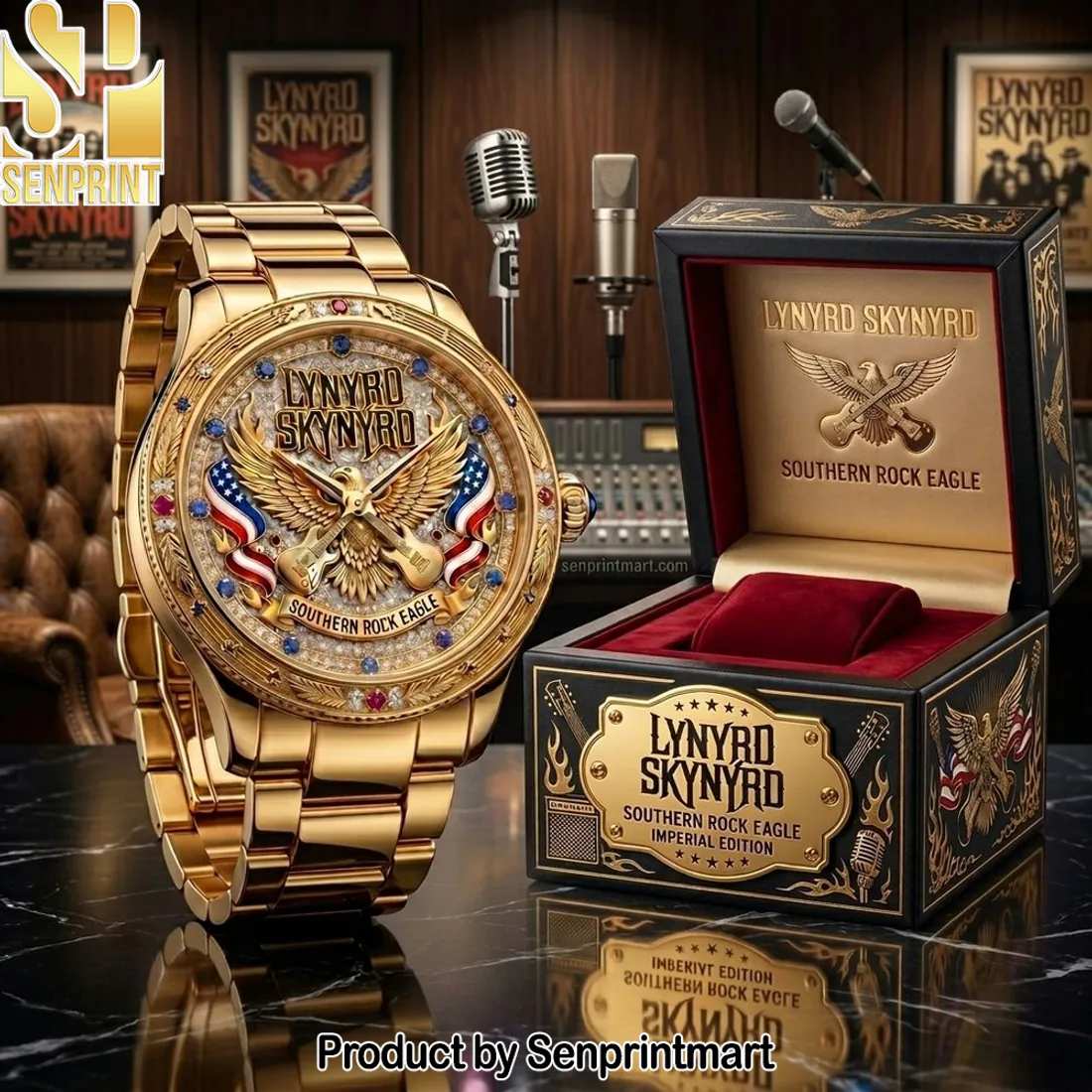 Lynyrd Skynyrd Southern Rock Eagle Imperial Edition Gold Watch
