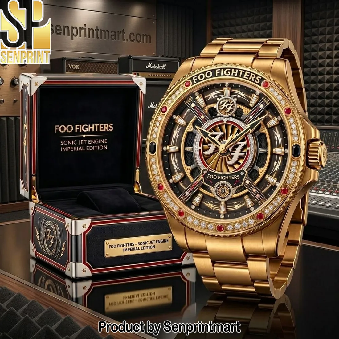 Foo Fighters Sonic Jet Engine Imperial Edition Gold Luxury Watch