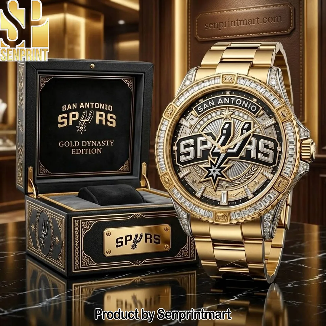 San Antonio Spurs Gold Dynasty Edition Diamond Watch