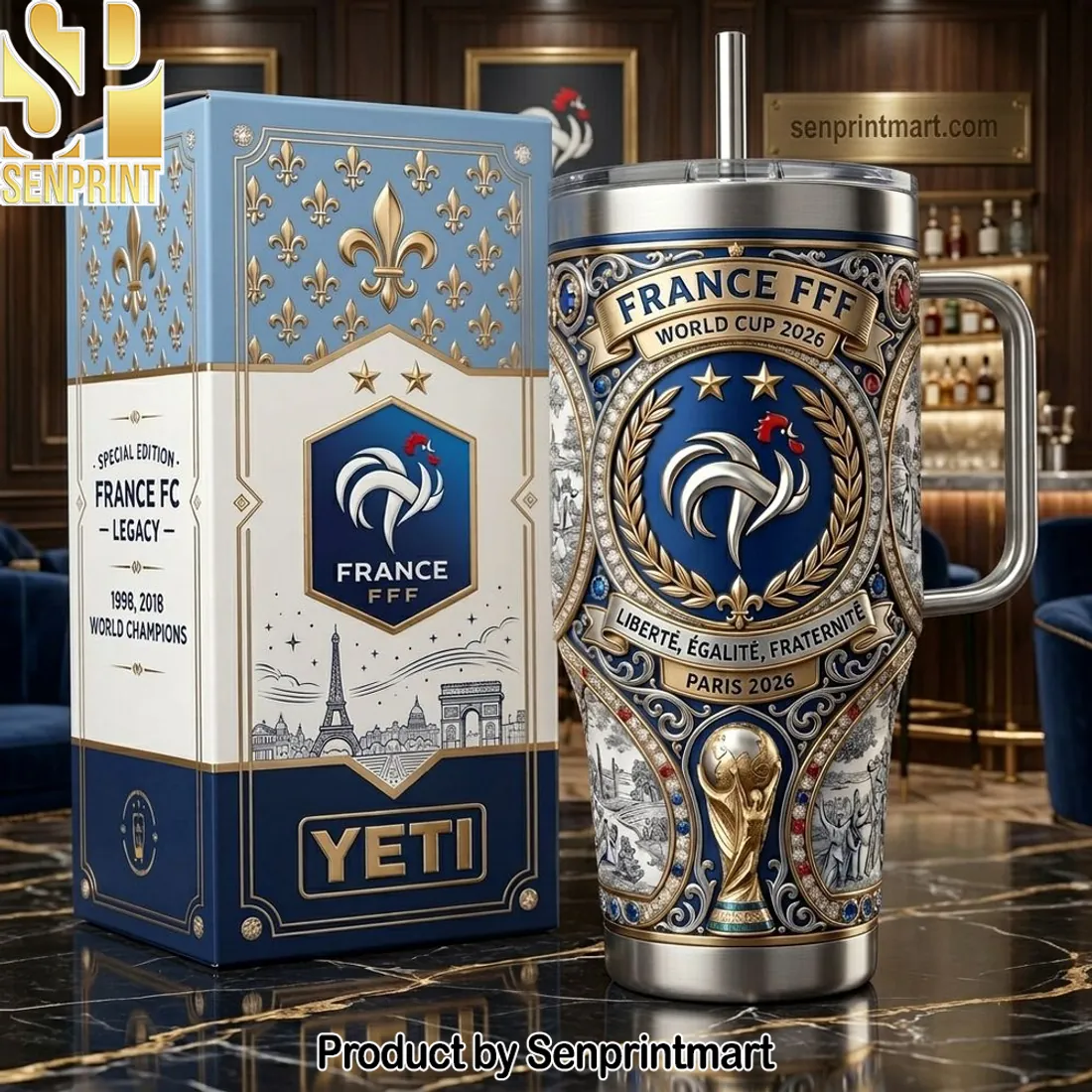 France FFF World Cup 2026 Special Edition Commemorative Tumbler With Handle